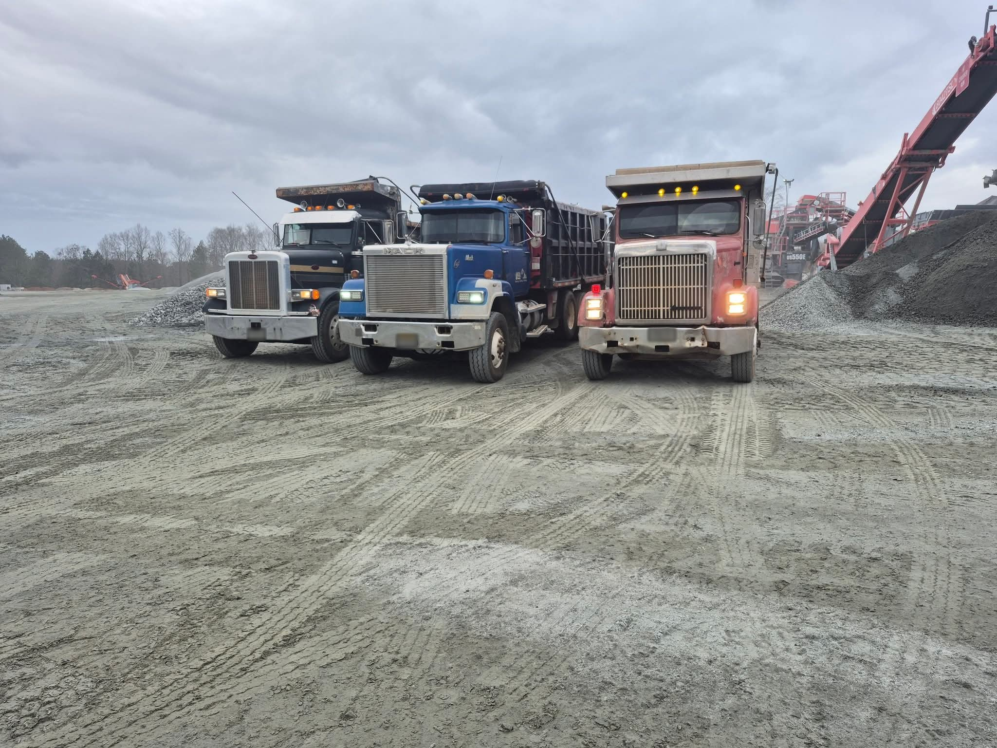 Bruce Smith Trucking fleet of three dump trucks