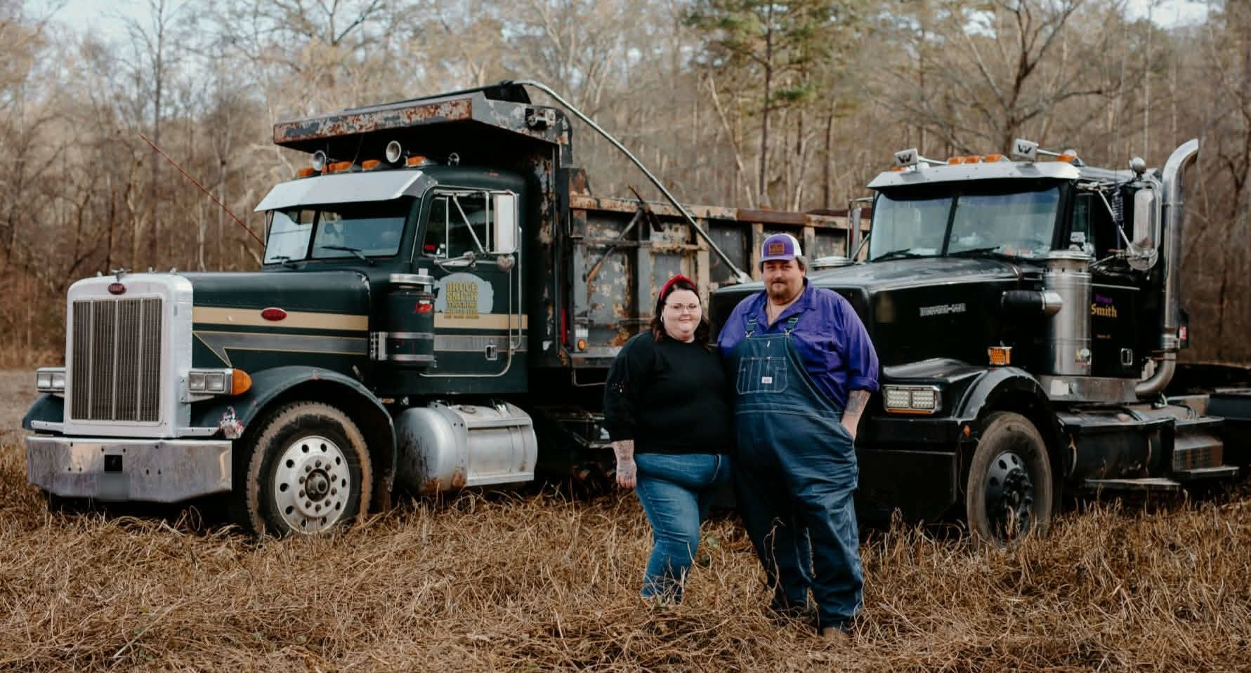 Bruce Smith, owner of Bruce Smith Trucking, with his trucks